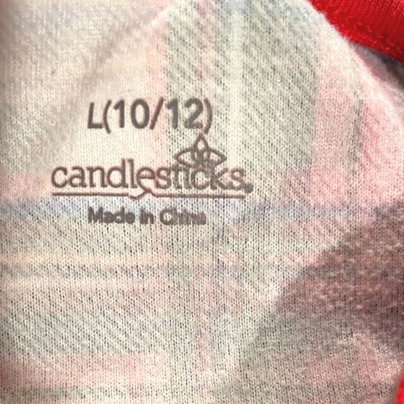 Candlesticks Girls Lg 10-12 Nightgown Gown Traditional Plaid Long Sleeve Ruffle - Picture 4 of 7